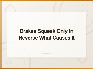 Why Your Brakes Squeak Only in Reverse: Common Causes and Fixes