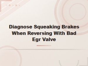 Squeaking Brakes When Reversing and Bad Egr Valve Symptoms Explained