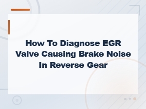 Diagnosing Egr Valve Brake Noise in Reverse